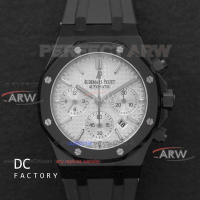 Perfect Replica Audemars Piguet Royal Oak 41mm Watch - White Dial Black Rubber Strap